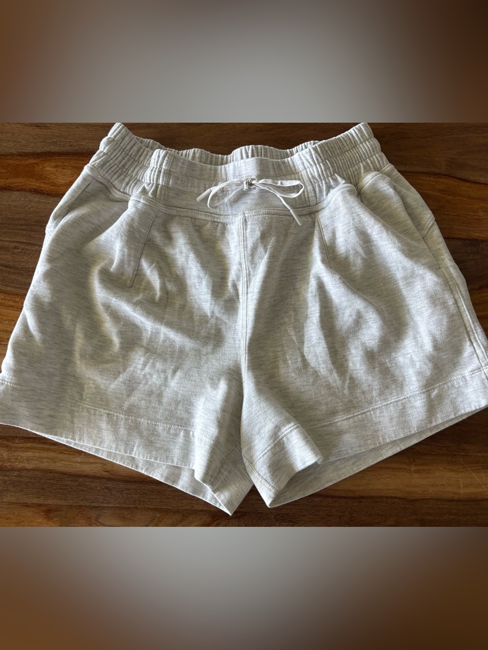 Women’s Light Gray Knit Drawstring Shorts